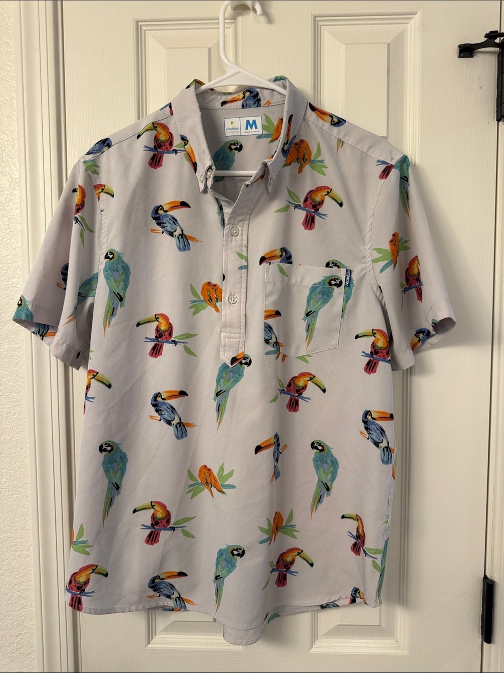 chubbies Light Gray Short-Sleeve Parrot Polo